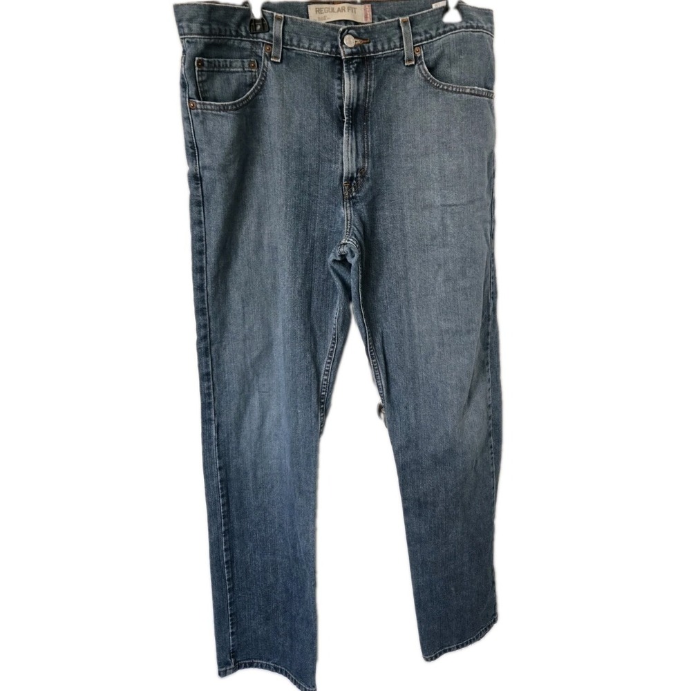 Levis 505 Regular Fit Denim Jeans Made in USA Mens 36x34 Distressed